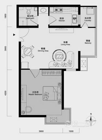 55平米小户型装修设计效果图